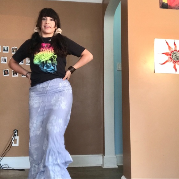 JOE FRESH NWOT pinstripe maxi skirt W/ruffle - Picture 5 of 10